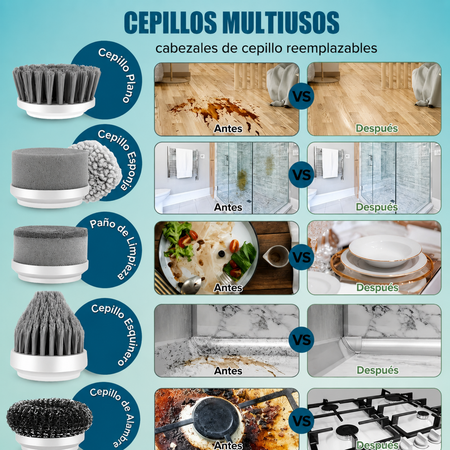 Cepillo Eléctrico Hogar 6 en 1